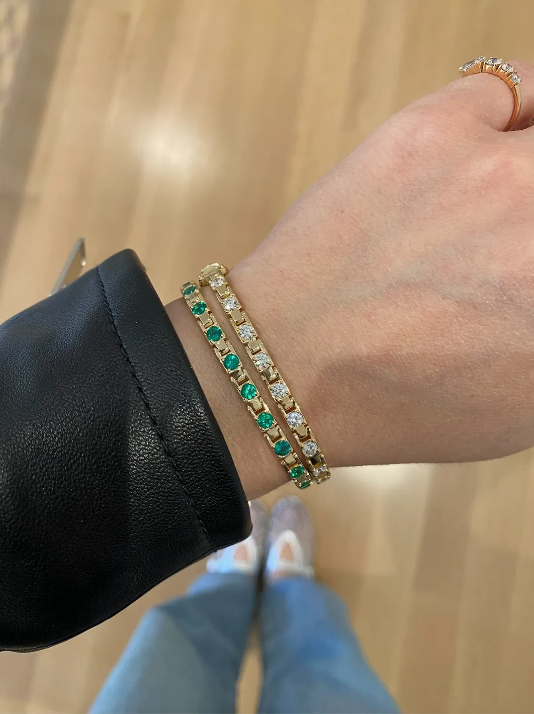 Escalator Emerald Dot Bracelet