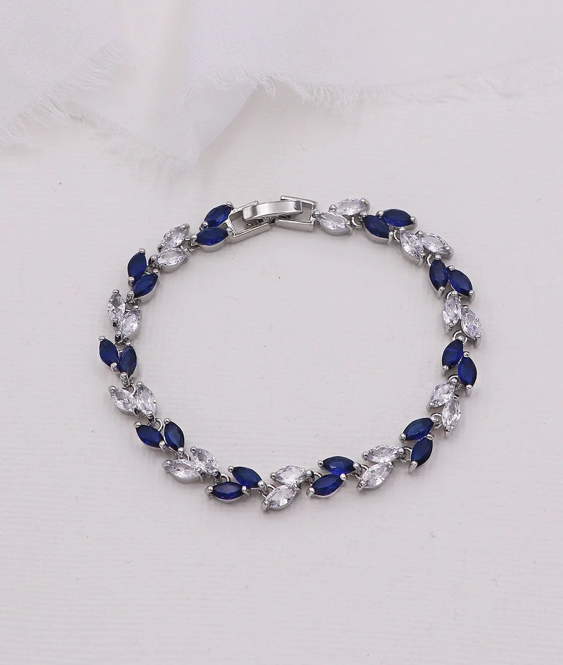 Evelyn Sapphire Blue and Clear Jewelry Set