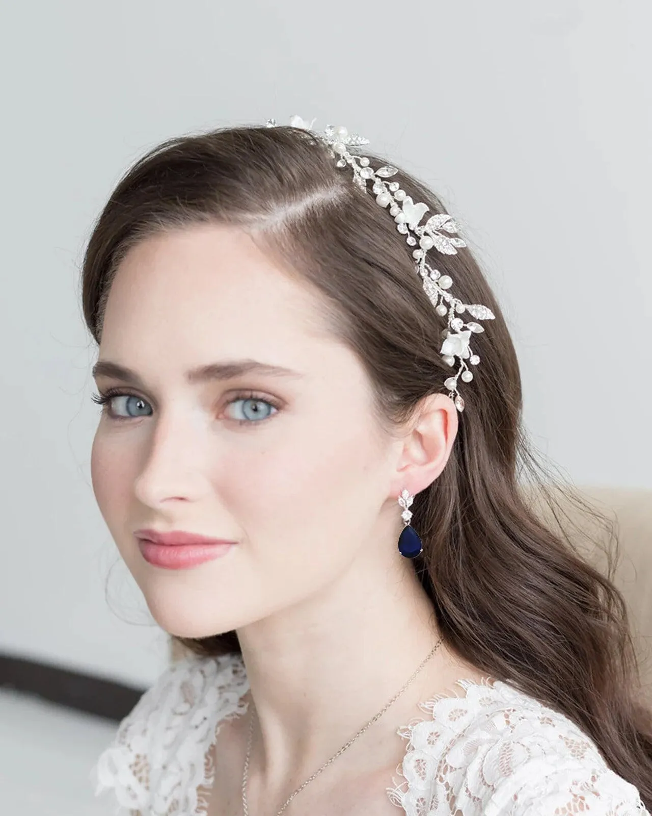 Evelyn Sapphire Blue and Clear Jewelry Set