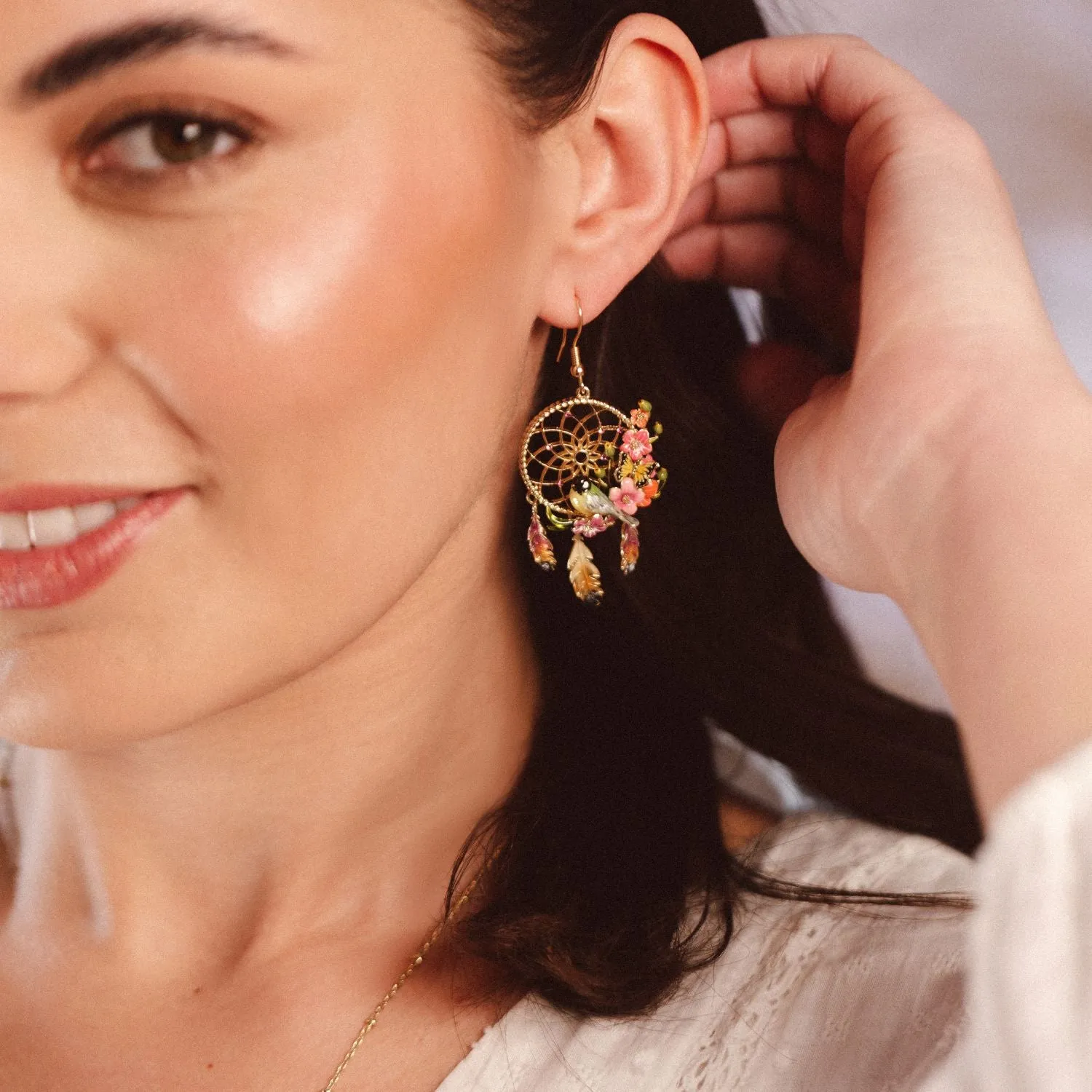 Floral Dream Catcher Earrings