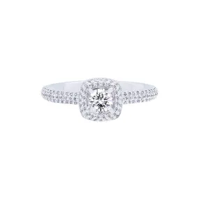 Forevermark Center of My Universe Cushion Pave Halo Engagement Ring, 0.55 total carat