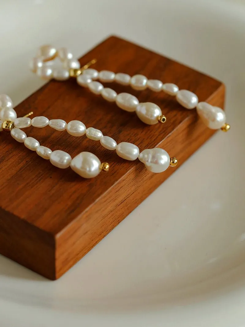French Style Woven Pearl Bow Earrings