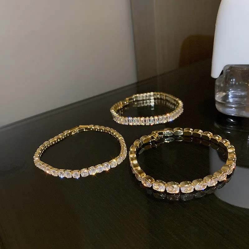 Geometric Zircon Bracelet Net Red Temperament Design Sense Of Hand Ornaments