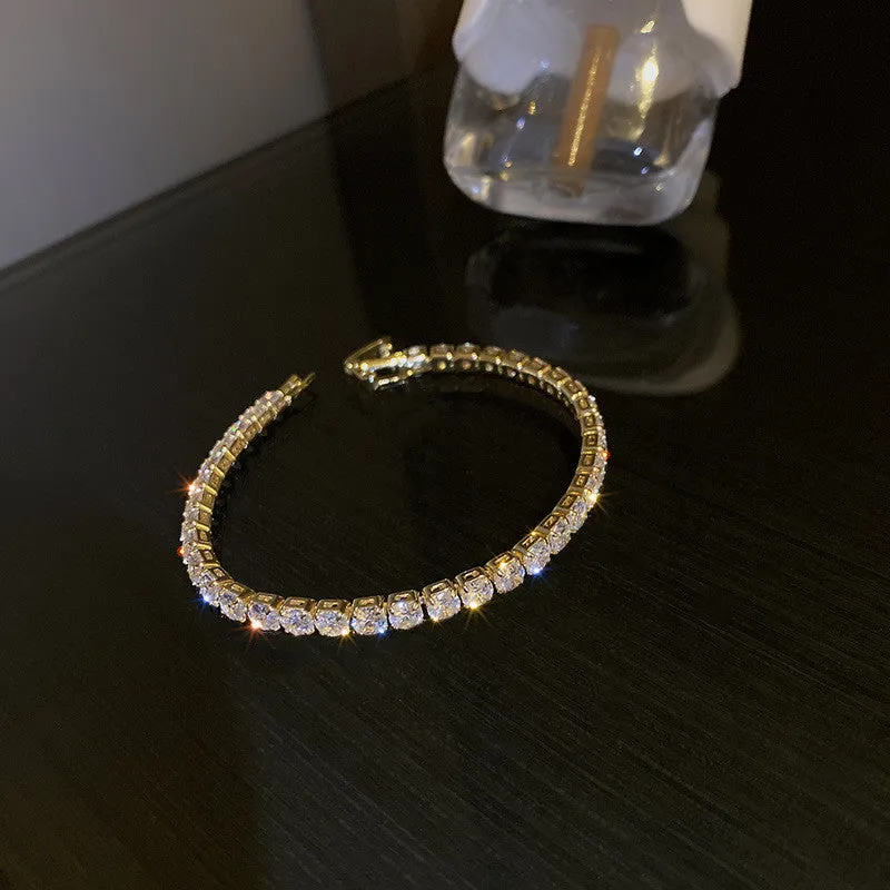 Geometric Zircon Bracelet Net Red Temperament Design Sense Of Hand Ornaments