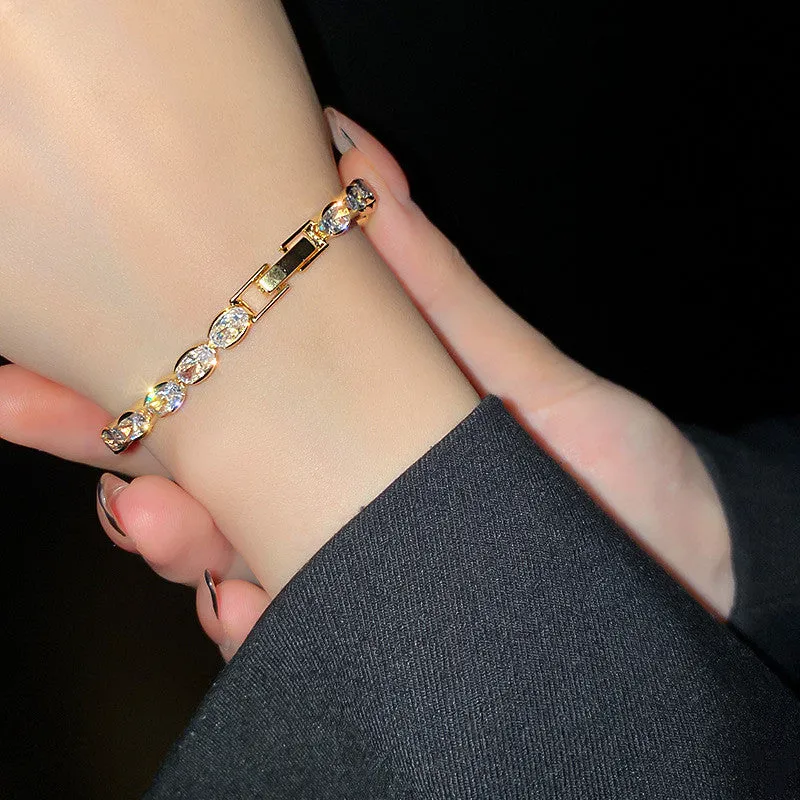 Geometric Zircon Bracelet Net Red Temperament Design Sense Of Hand Ornaments