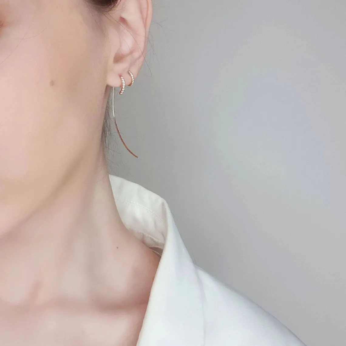 Gold Pendant Earrings With Diamonds
