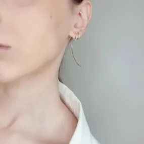 Gold Pendant Earrings With Diamonds