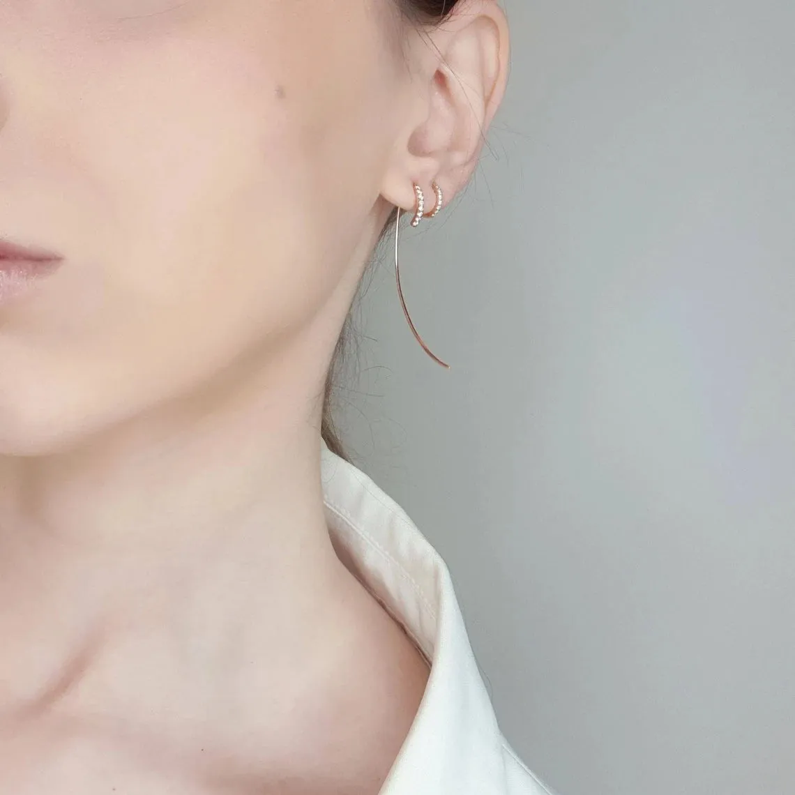 Gold Pendant Earrings With Diamonds