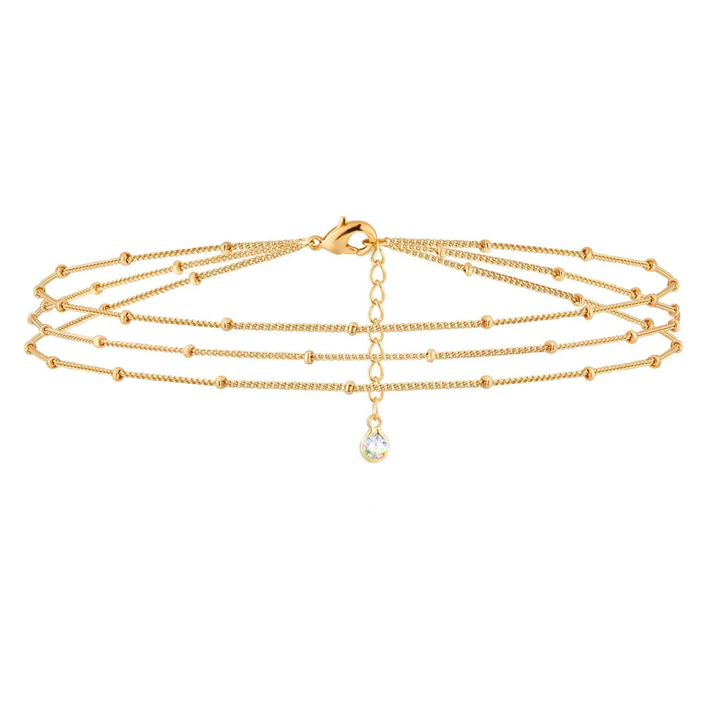 Gold Tiny Pearl Bracelet,14K Gold Plated Cute Beaded Freshwater Cultured Pearls Tiny Charm Dainty Handmade Bracelet for Women