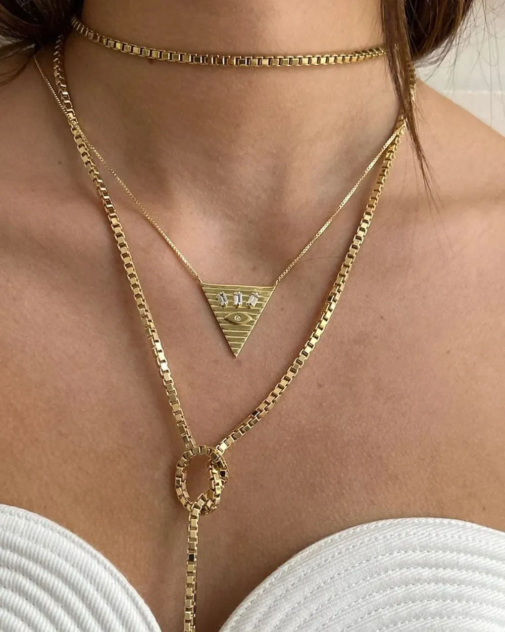 Gold Vermeil Annika Triangle Necklace