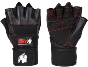 Gorilla Wear Dallas Wrist Wrap Gloves - Black/Red Stitched