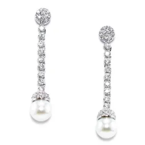 Haddon Cubic Zirconia and Pearl Drop Earring
