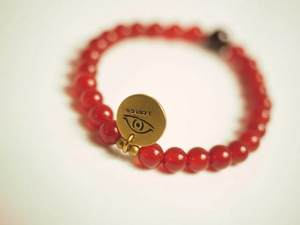 Handmade Gemstone Bracelet, Mala, handmade, Gemstone, Guru bead, brass details