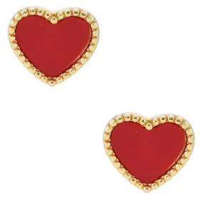 Heart Shaped Gold Dipped Post Earrings