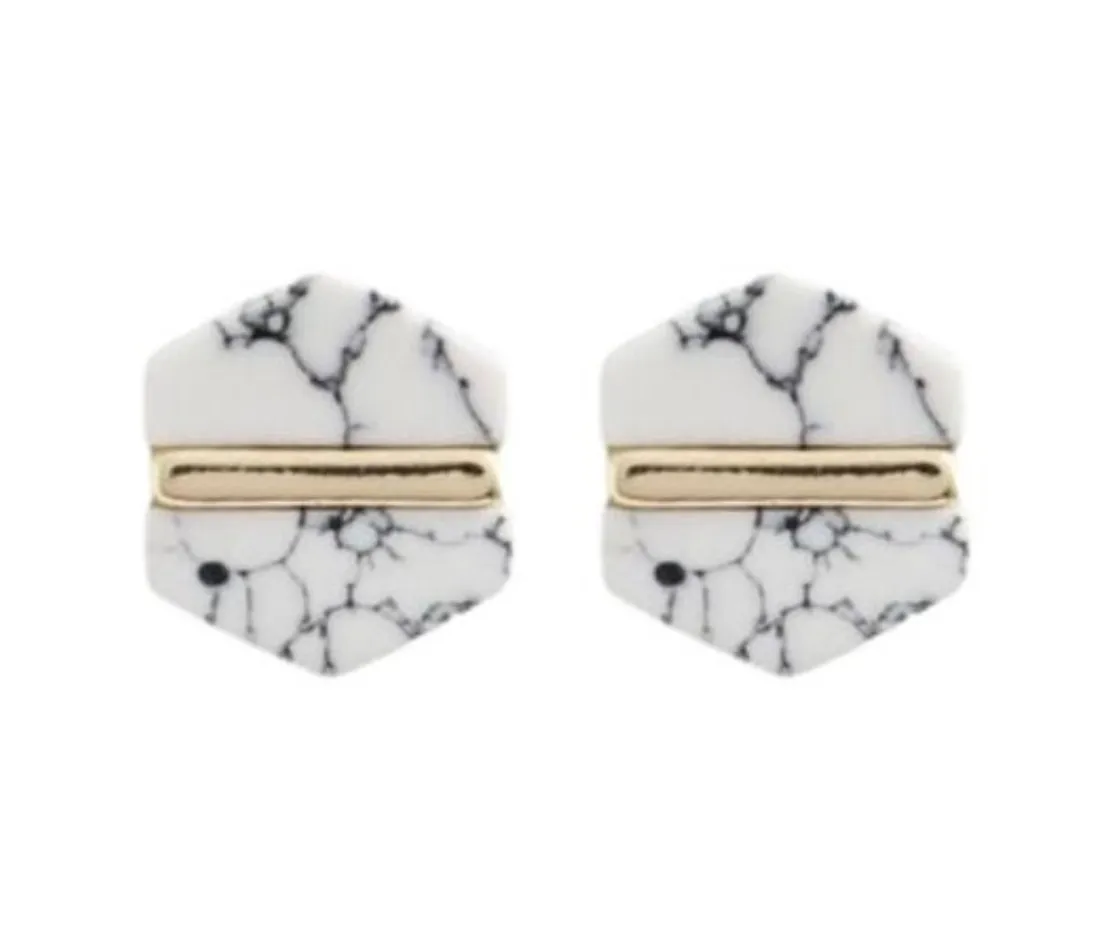 Hexagon Stud Earrings