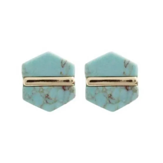 Hexagon Stud Earrings