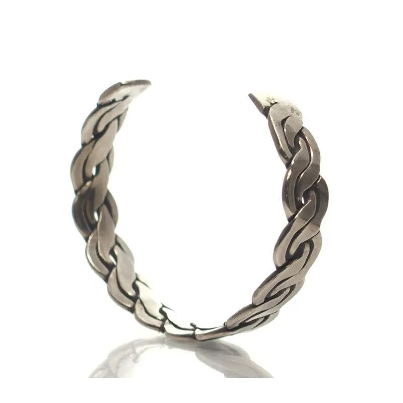 Hmong 95% Pure Silver Hand Finished Cuff Bracelet -3