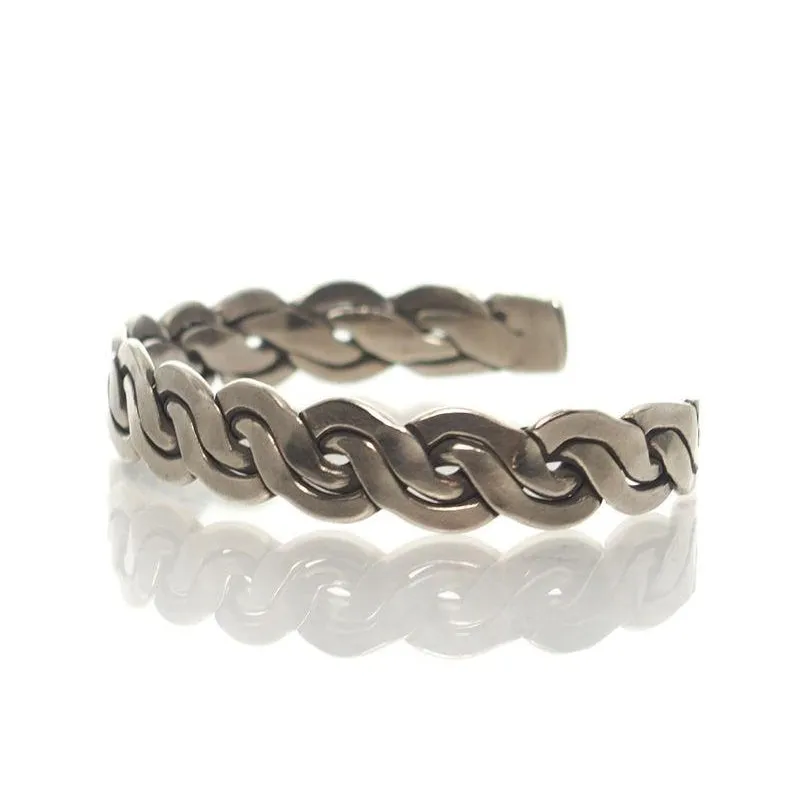 Hmong 95% Pure Silver Hand Finished Cuff Bracelet -3