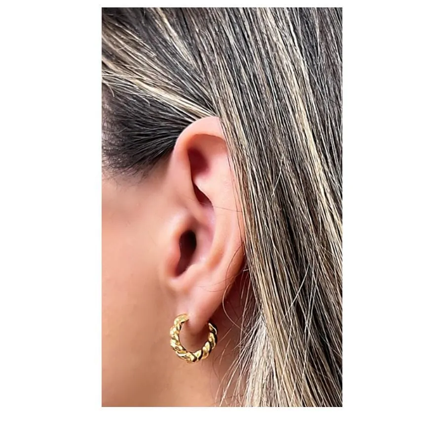 Hoops: 18kt Gold Fill Small Twist Hoops (EGH40TWST)