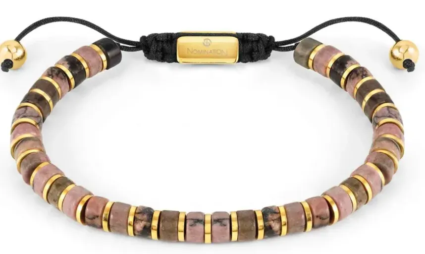 INSTINCTSTYLE bracelet in steel with stones RHODOCROSITE