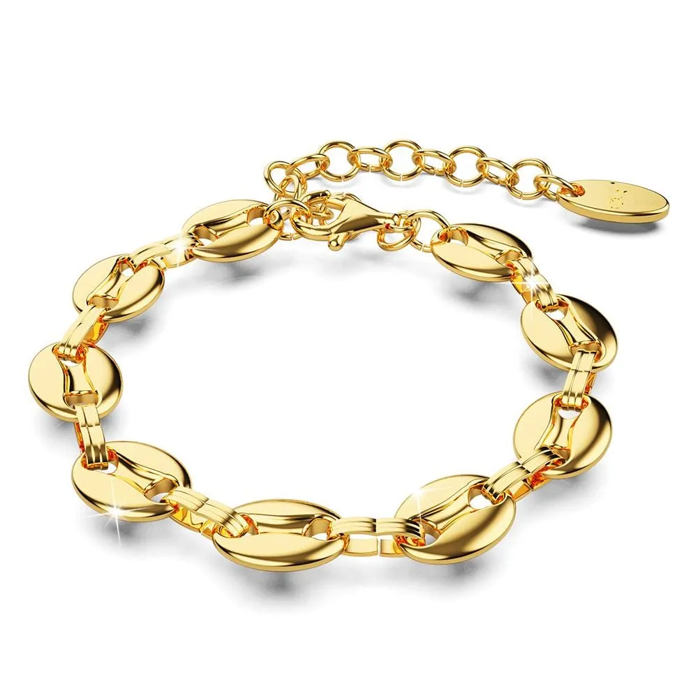 Interlocking Anchor Link Bracelet in Gold - 8mm