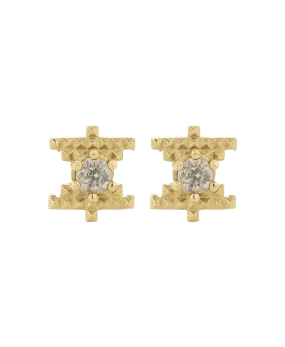 Inti Stud | 22K Gold Plate | Peach Zircon