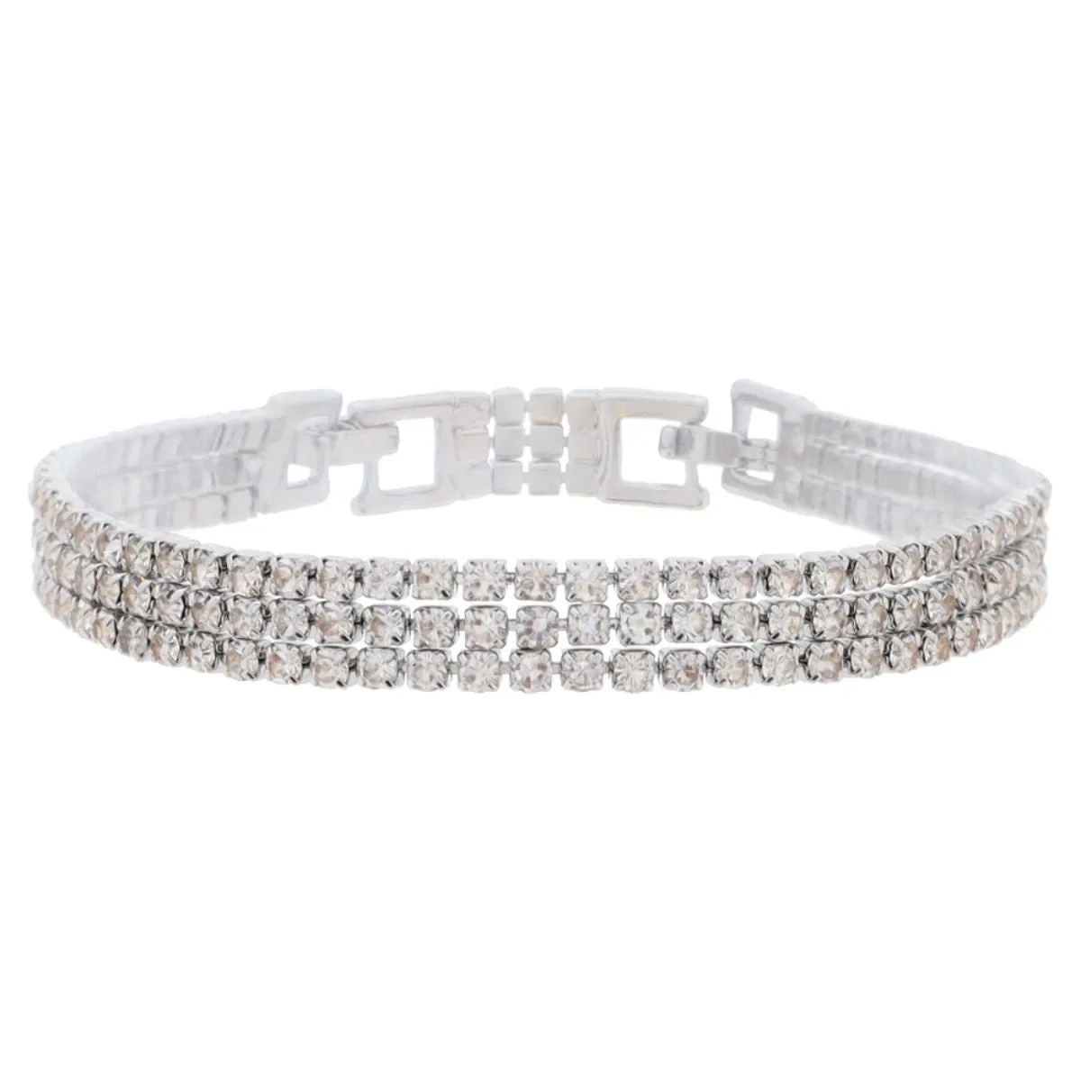 Jane Marie 18K Plated 3 Strand Mini Cubic Zirconia Bracelet JM6629B