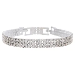 Jane Marie 18K Plated 3 Strand Mini Cubic Zirconia Bracelet JM6629B