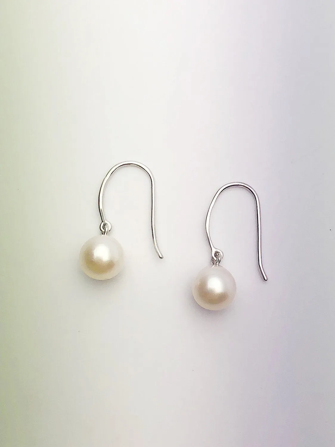 Japanese Akoya Pearl Earrings on Sterling Silver French Hooks, 6.5-7mm or 7-7.5mm (819)