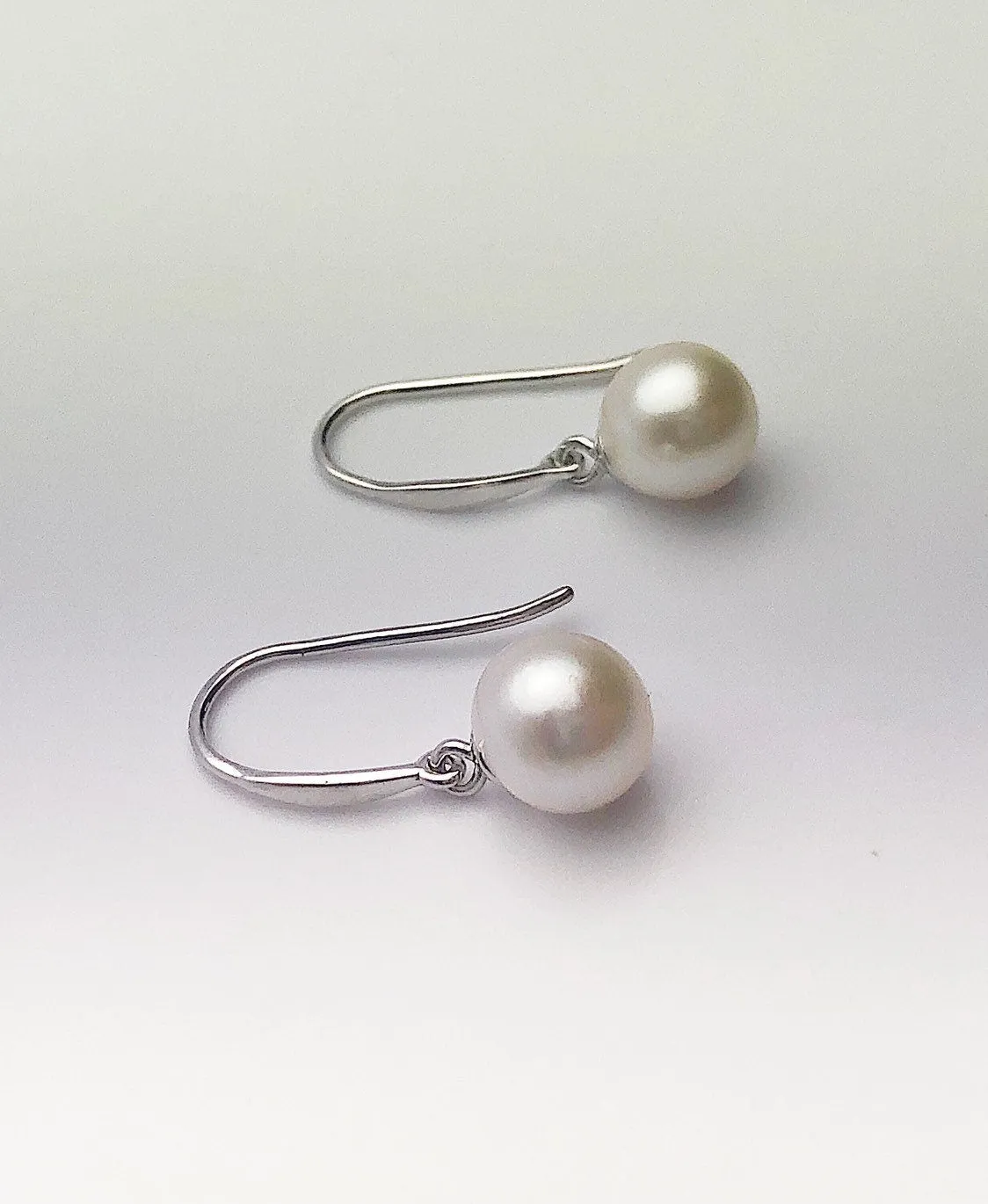 Japanese Akoya Pearl Earrings on Sterling Silver French Hooks, 6.5-7mm or 7-7.5mm (819)
