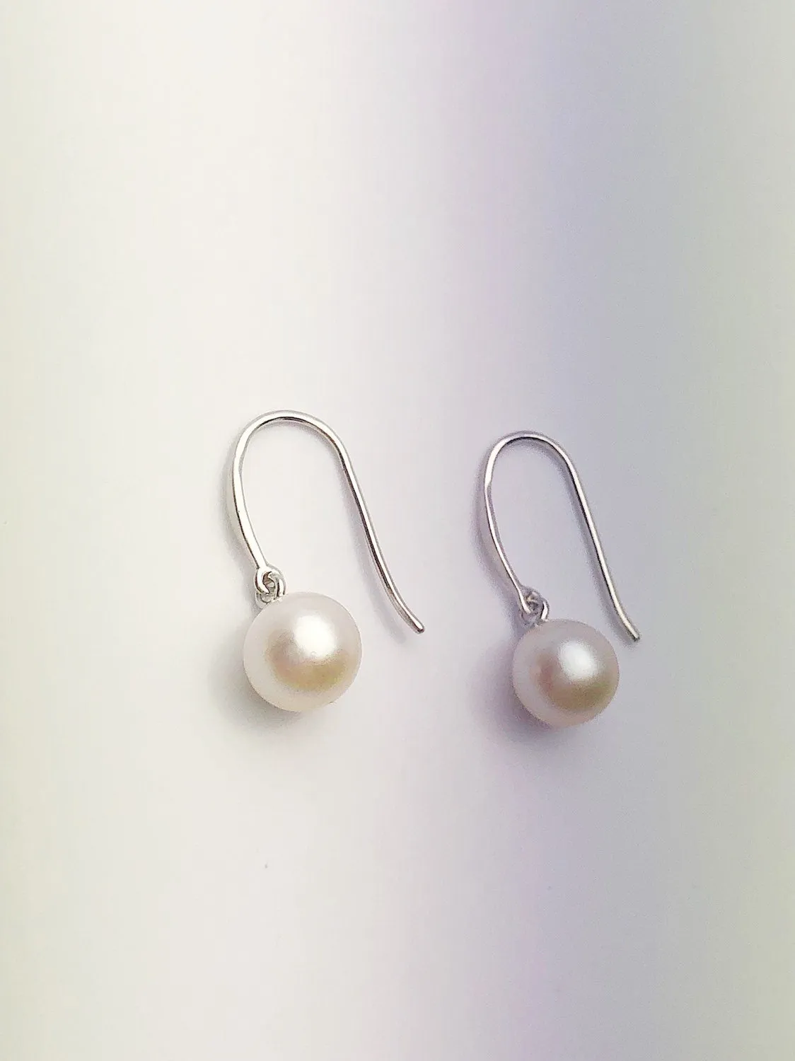 Japanese Akoya Pearl Earrings on Sterling Silver French Hooks, 6.5-7mm or 7-7.5mm (819)