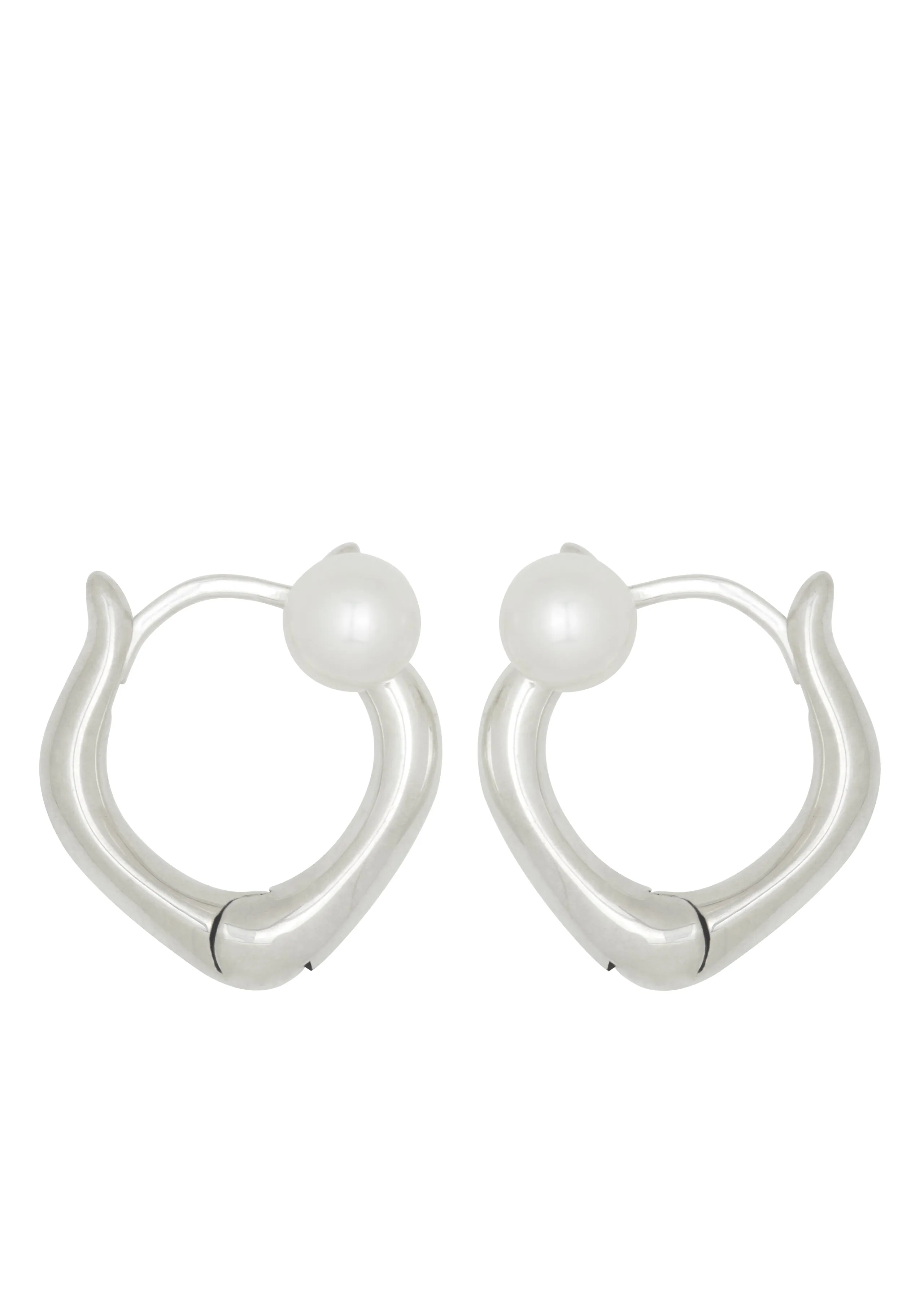 Juju Pearl Hoops in Silver