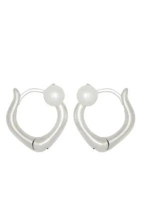 Juju Pearl Hoops in Silver