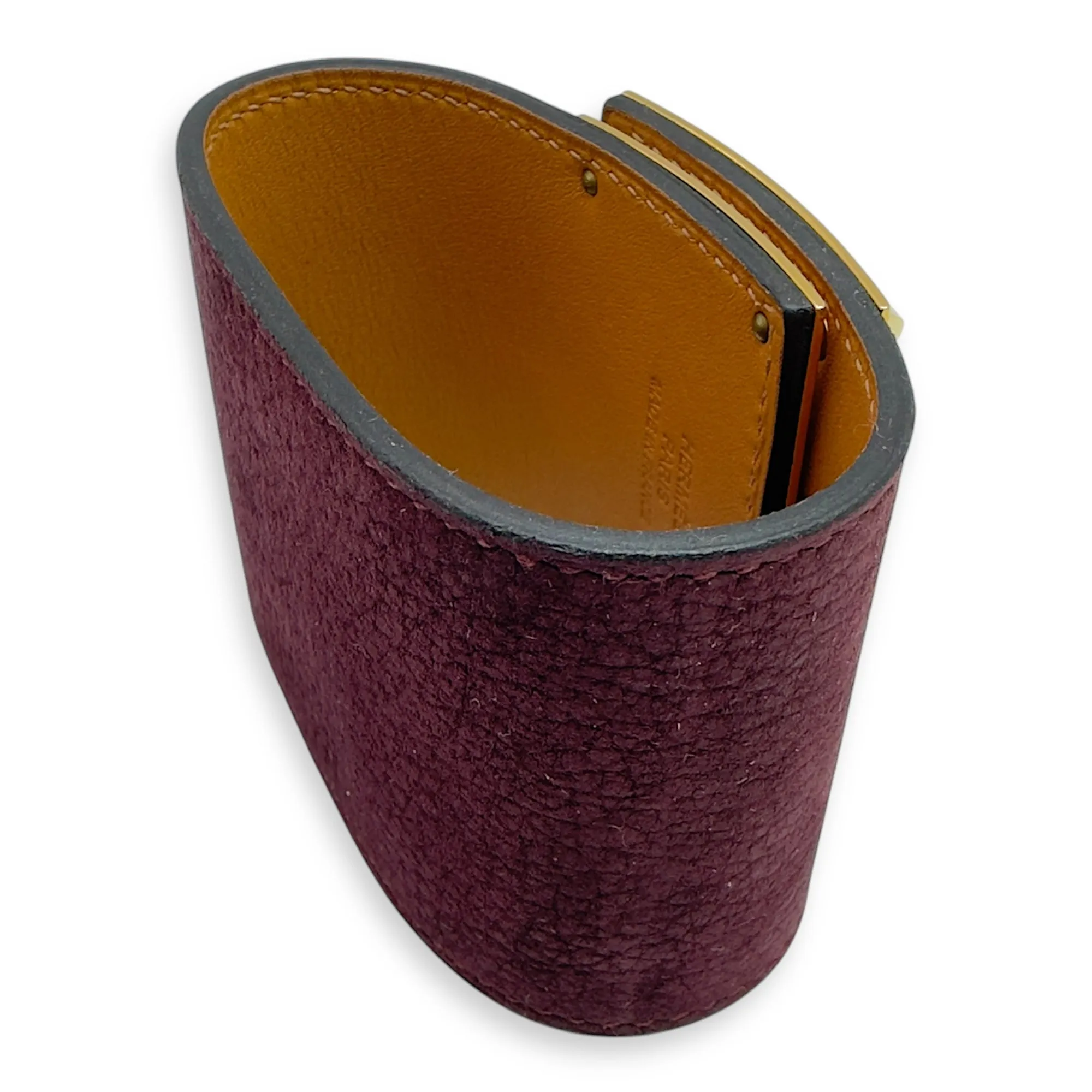 Kelly Dog Extreme S Purple Bracelet in Suede Leather, Gold hardware