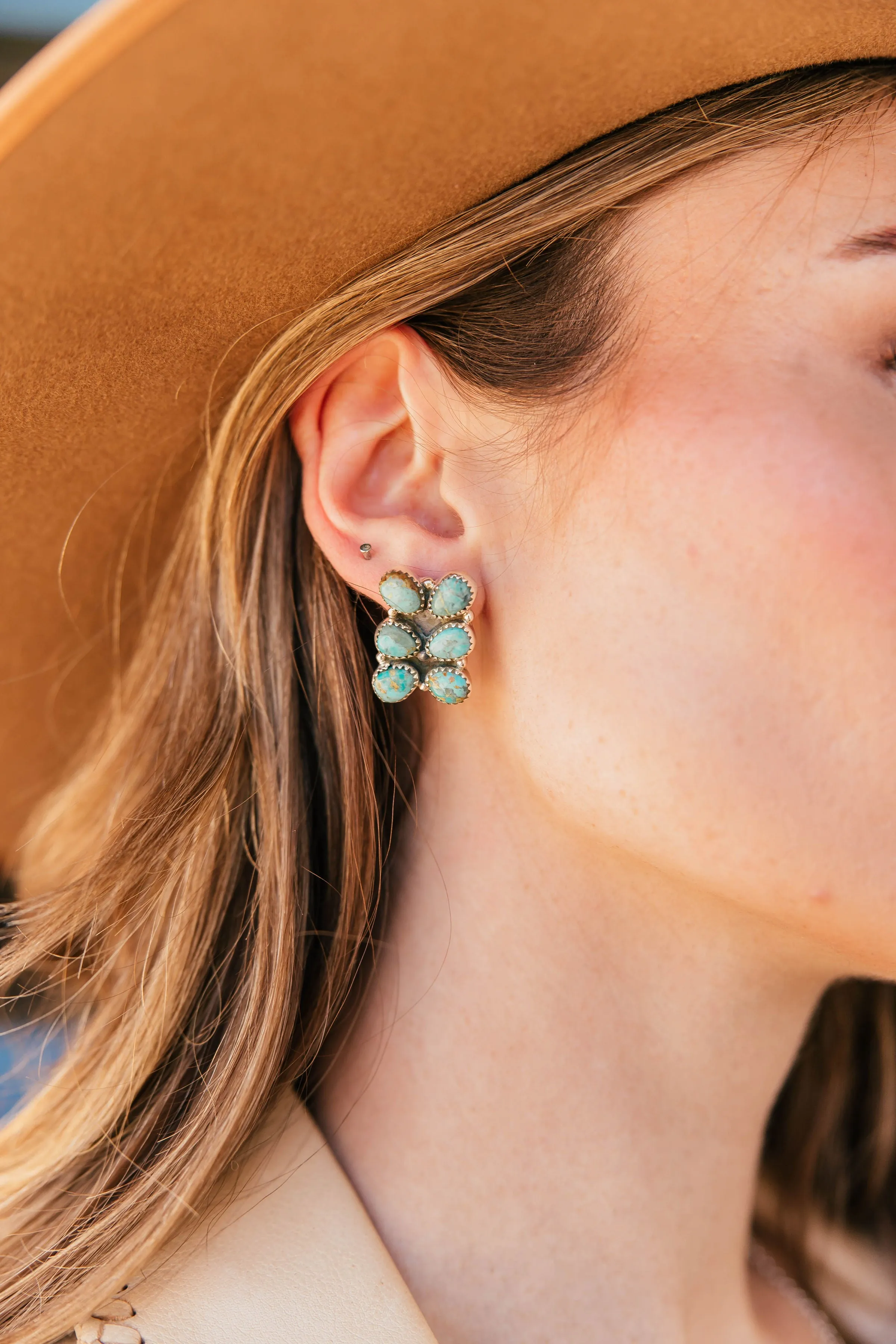 Kingsman Turquoise Petal Studs