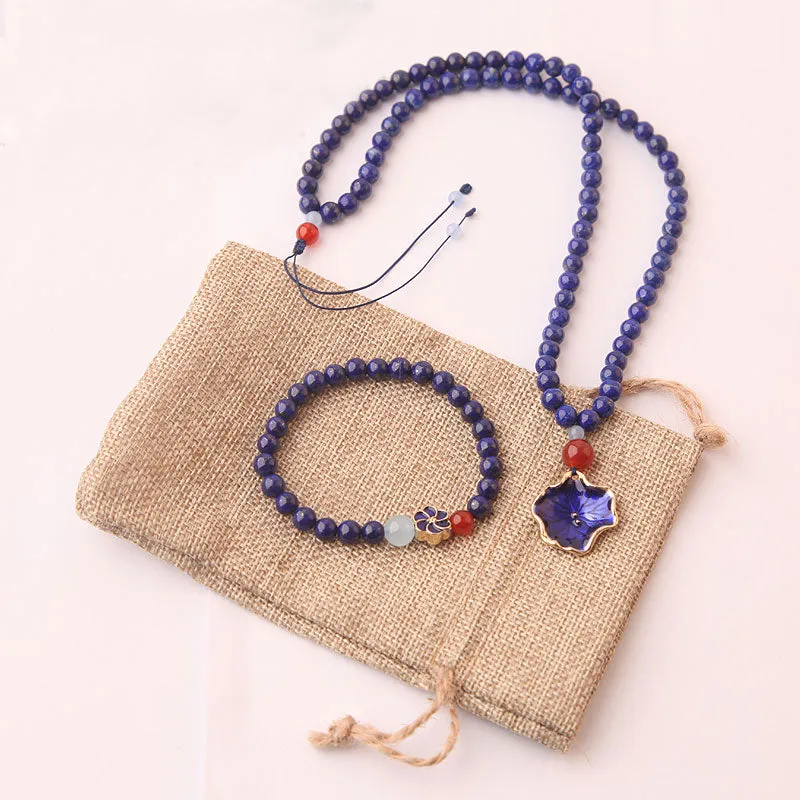 Lapis Lazuli Beaded Bracelets December Birthstone Gemstone Jewelry Accessories for Women