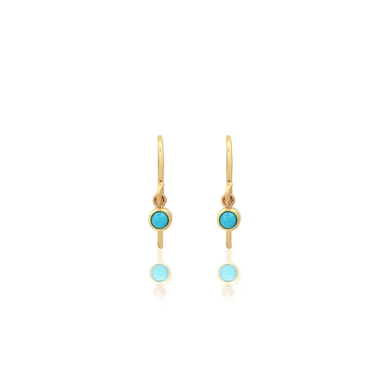 Large Turquoise Bezel Drop Earrings