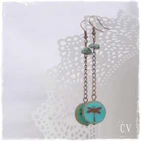 Long Dragonfly Earrings