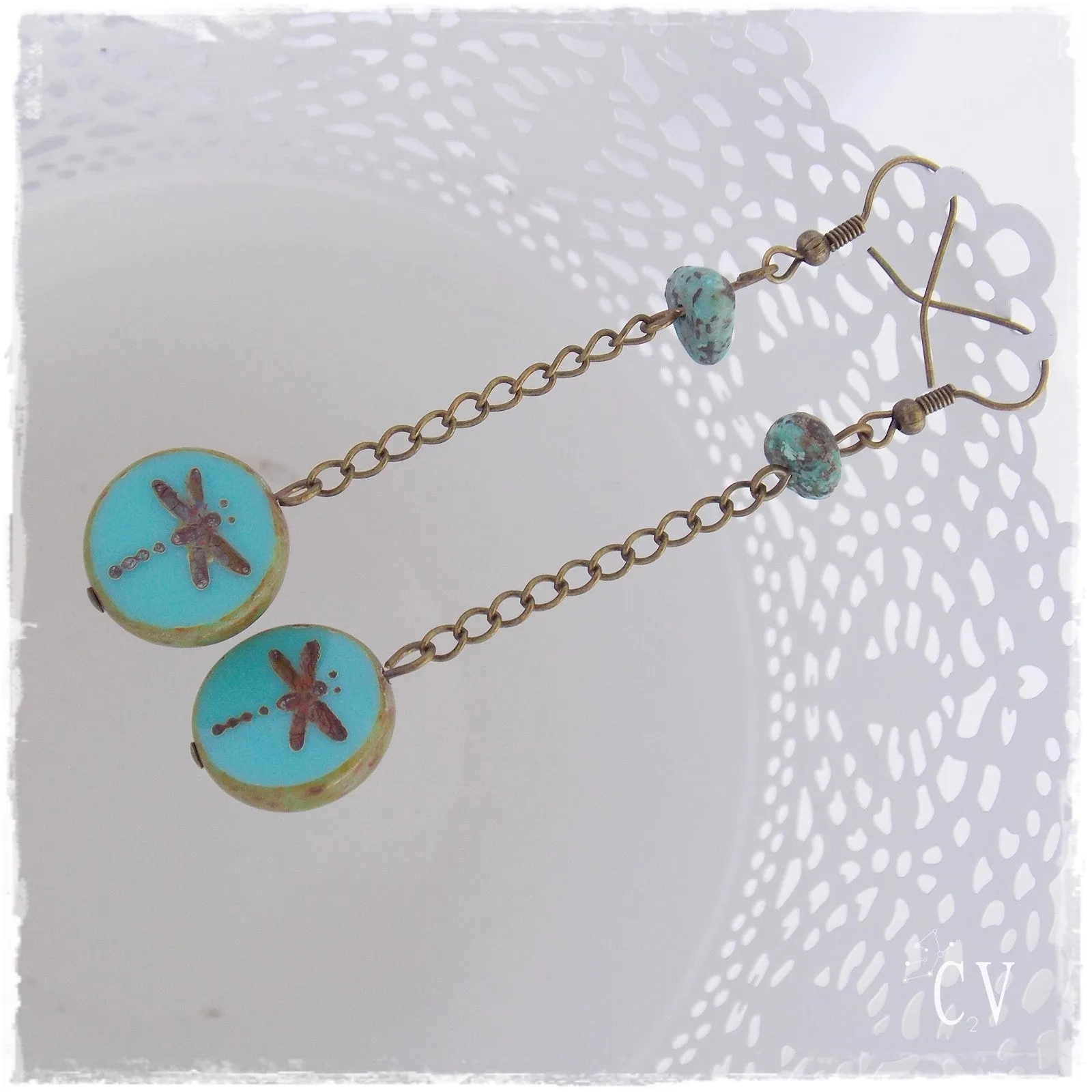 Long Dragonfly Earrings
