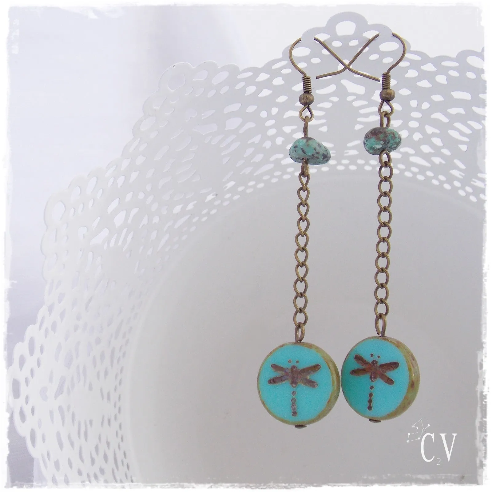 Long Dragonfly Earrings