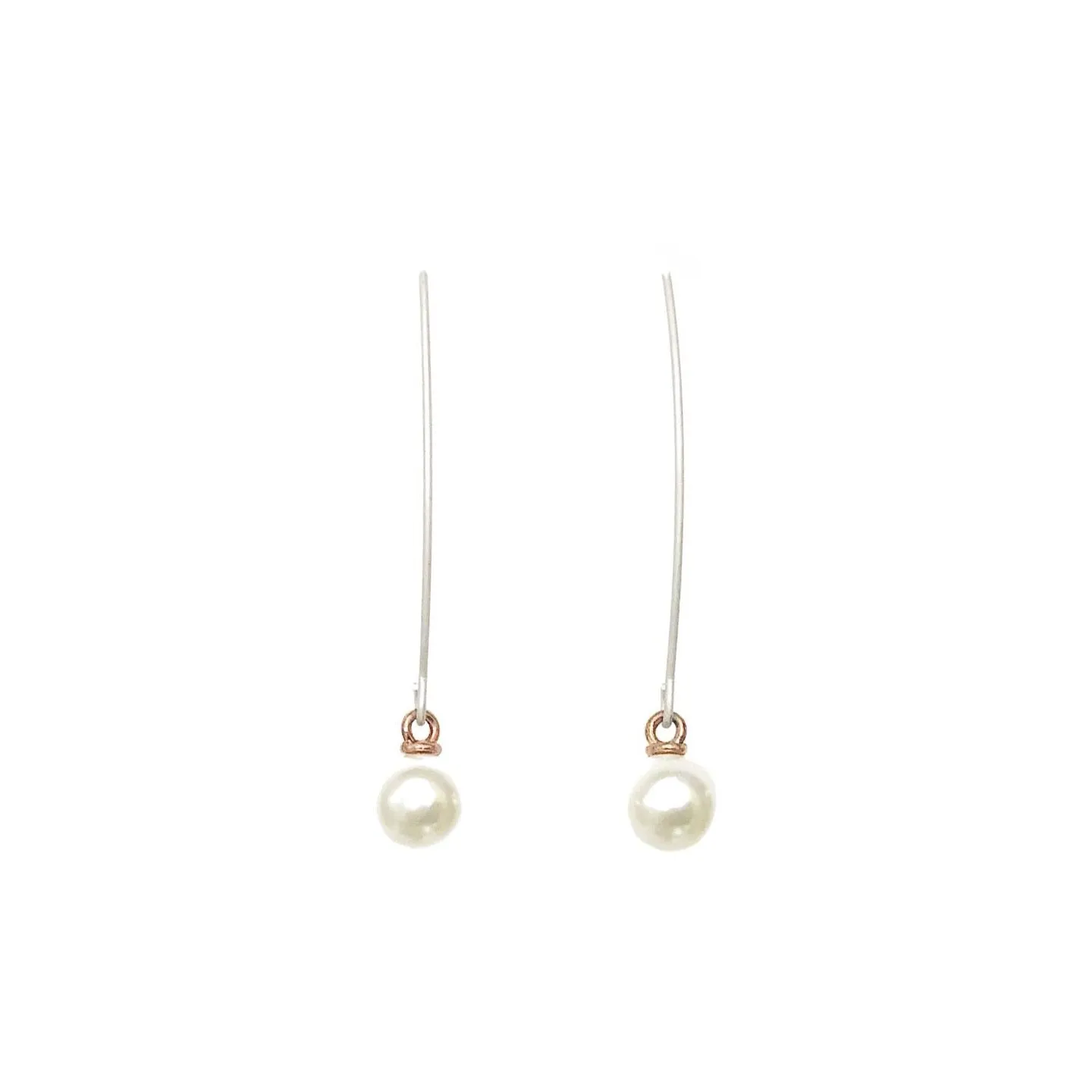 Long Drop Pearl Earrings