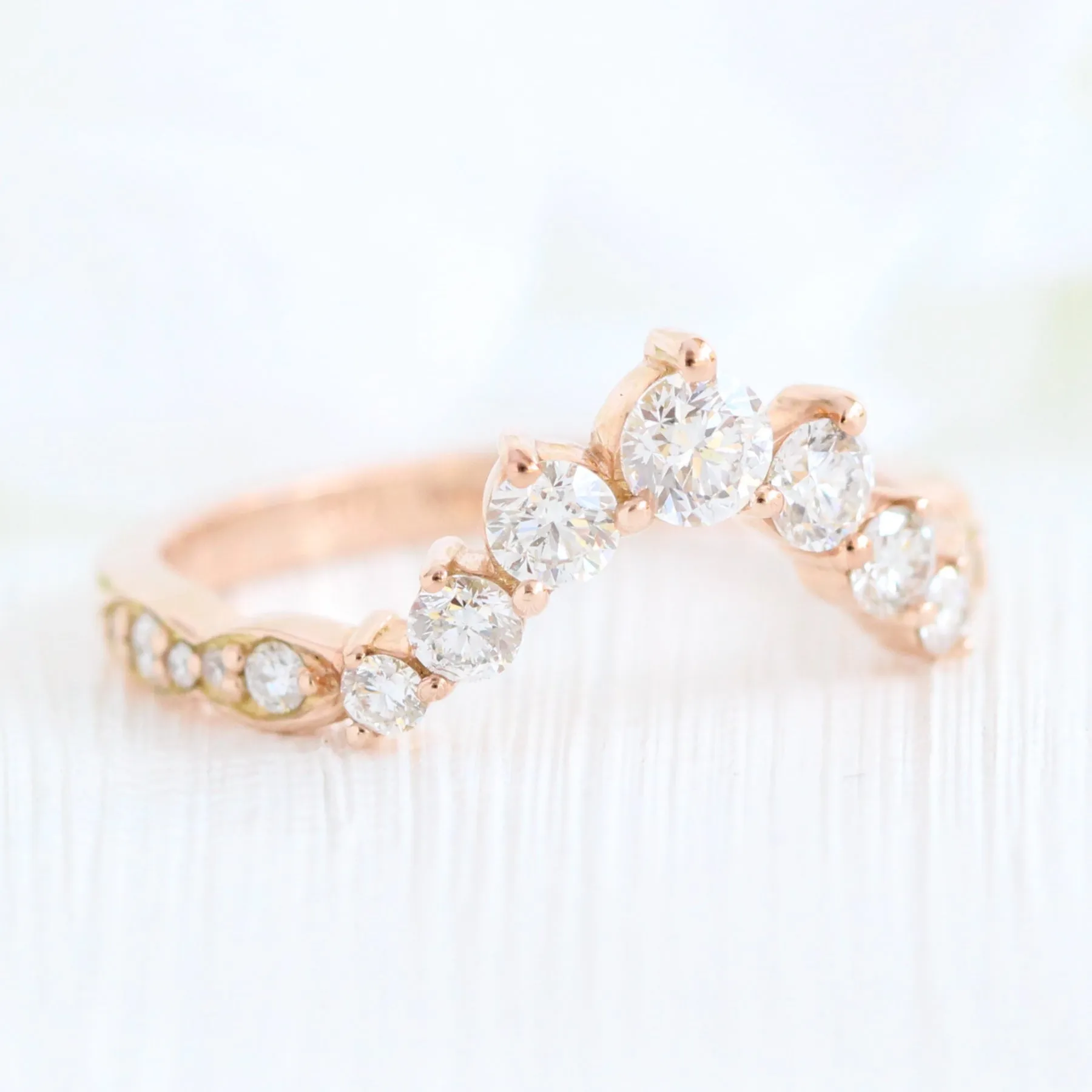 Luna Halo Black Diamond Pear Ring Set w/ Large 7 Diamond Scalloped Wedding Band