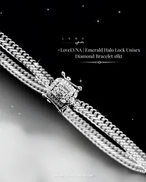 #LVNA2024 |Emerald Halo Lock Unisex Diamond Bracelet 18kt
