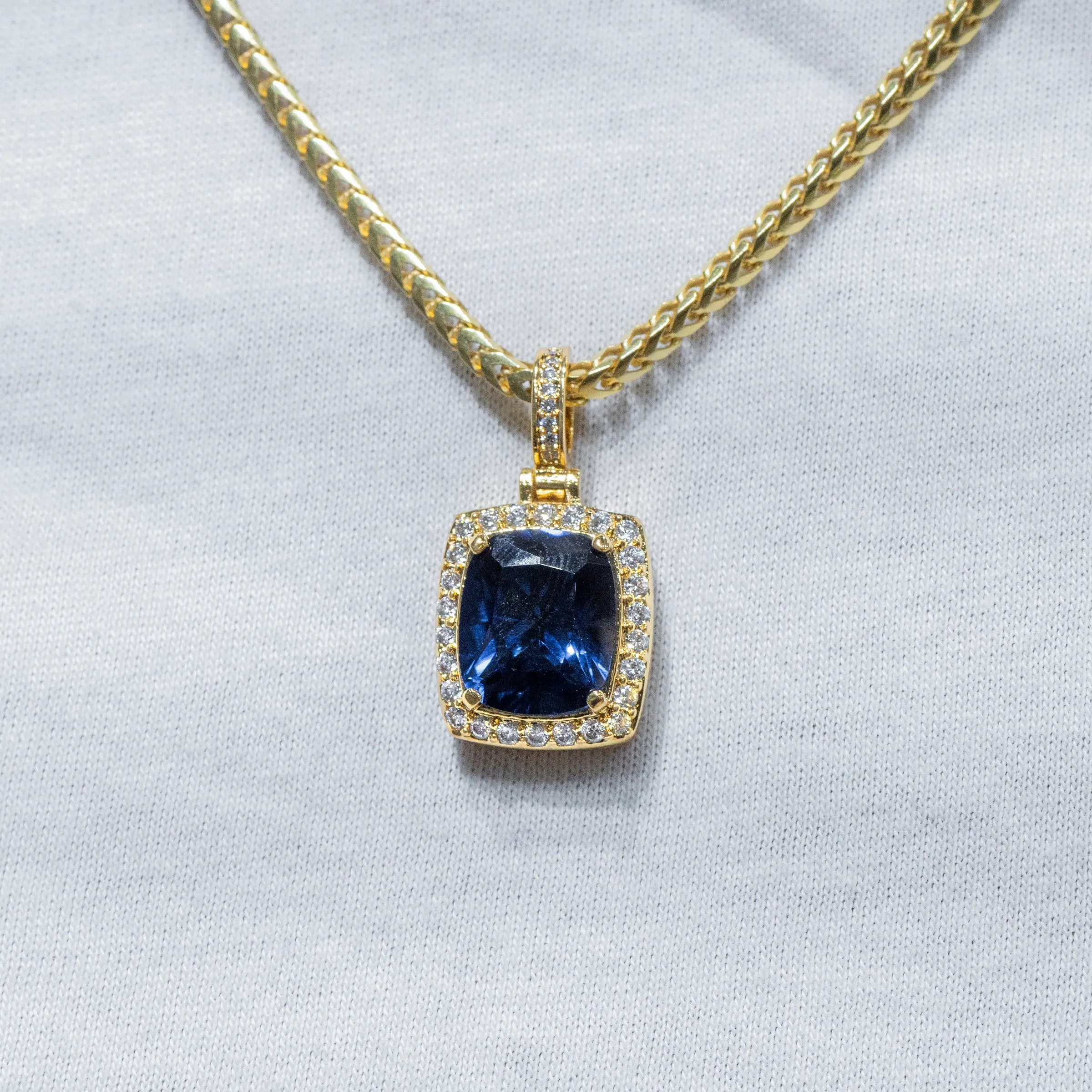 Mens Gold Sapphire Necklace | Appx. 12.5 Grams
