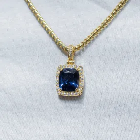 Mens Gold Sapphire Necklace | Appx. 12.5 Grams