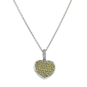 Miiori Yellow Sapphire and Diamond Heart Pendant Necklace