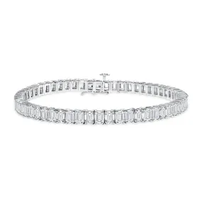 Natural Diamond Tennis Bracelet - Emerald Cut Diamonds