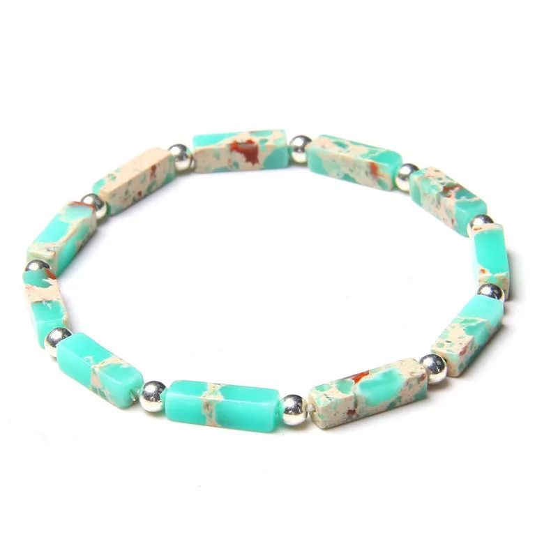 Natural Rectangular Bead Bracelet Female Shoushan Stone