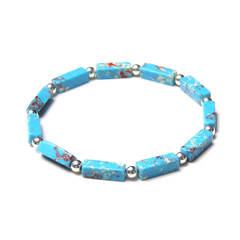 Natural Rectangular Bead Bracelet Female Shoushan Stone