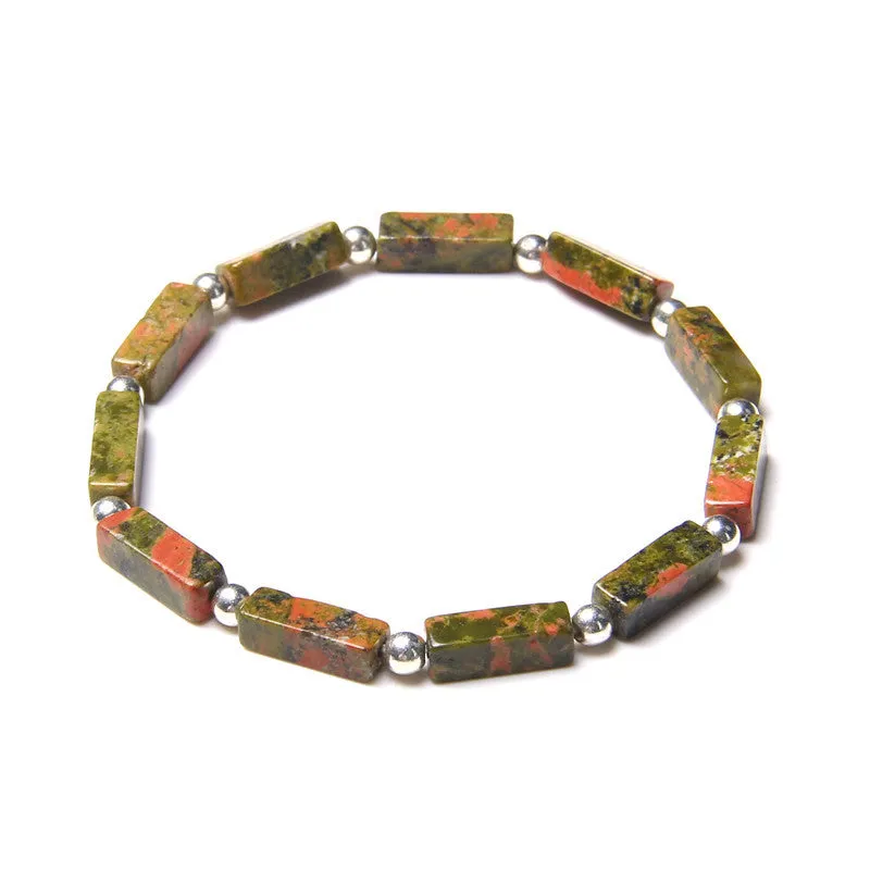 Natural Rectangular Bead Bracelet Female Shoushan Stone